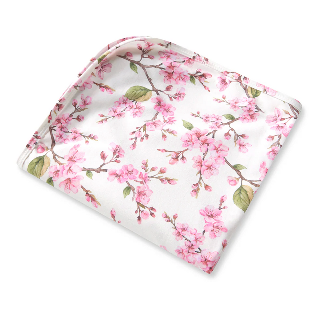 Snuggle Hunny Cherry Blossom Organic Jersey Wrap & Topknot Set