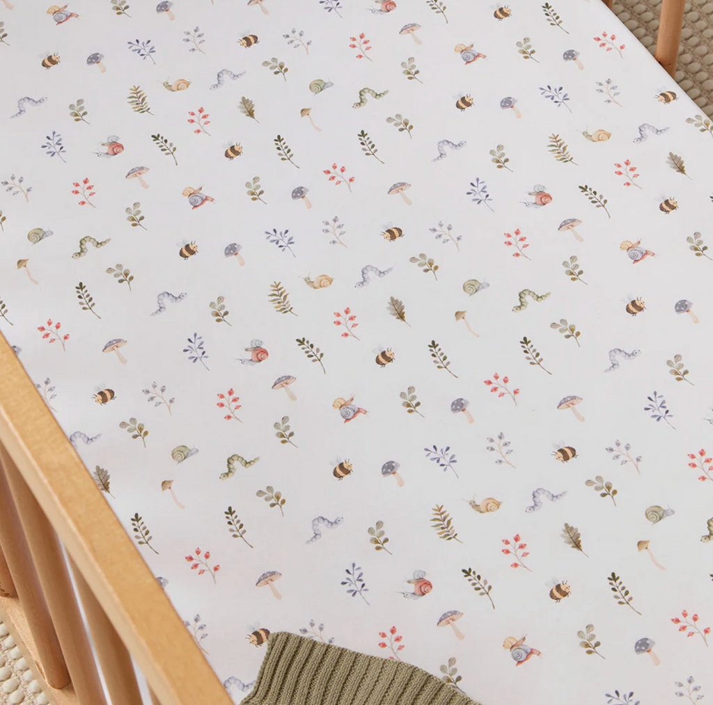 Snuggle Hunny Garden Friends Organic Fitted Cot Sheet
