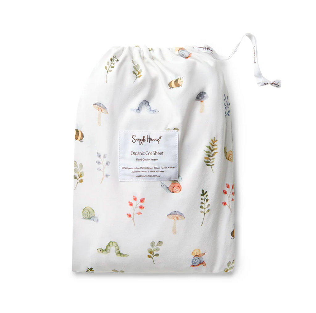 Snuggle Hunny Garden Friends Organic Fitted Cot Sheet