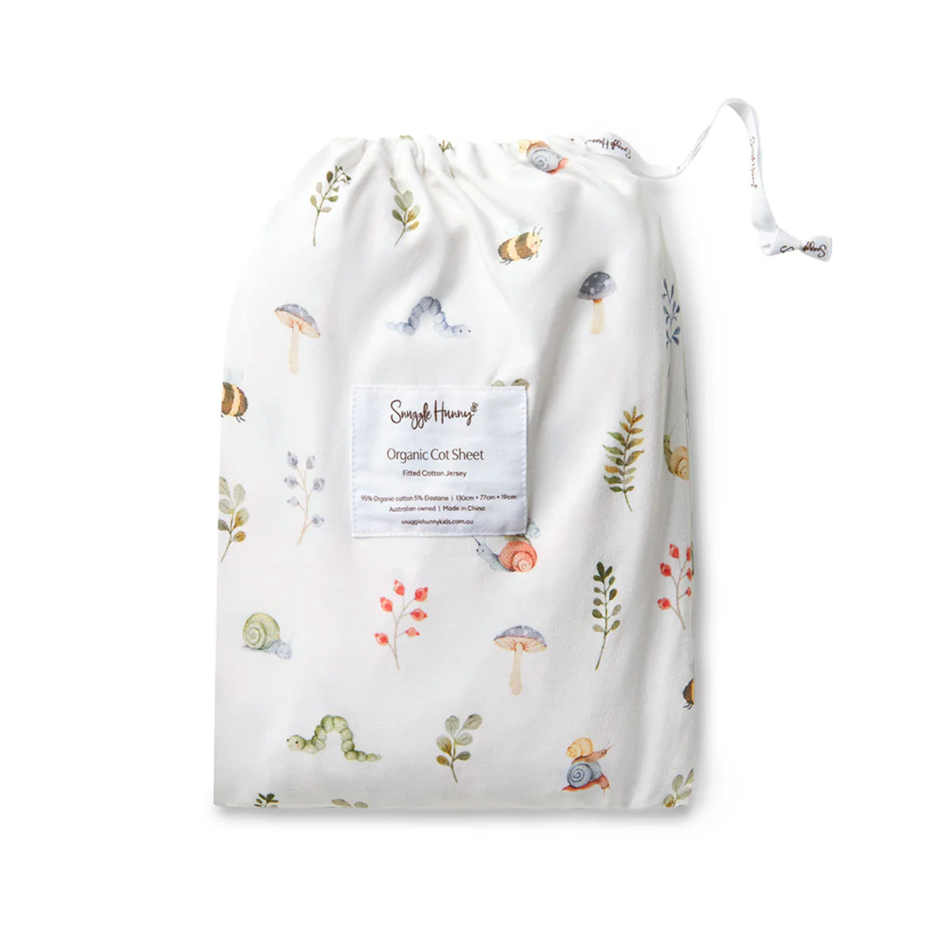 Snuggle Hunny Garden Friends Organic Fitted Cot Sheet