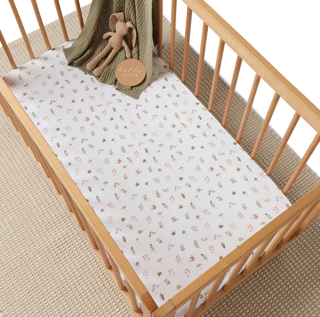 Snuggle Hunny Garden Friends Organic Fitted Cot Sheet
