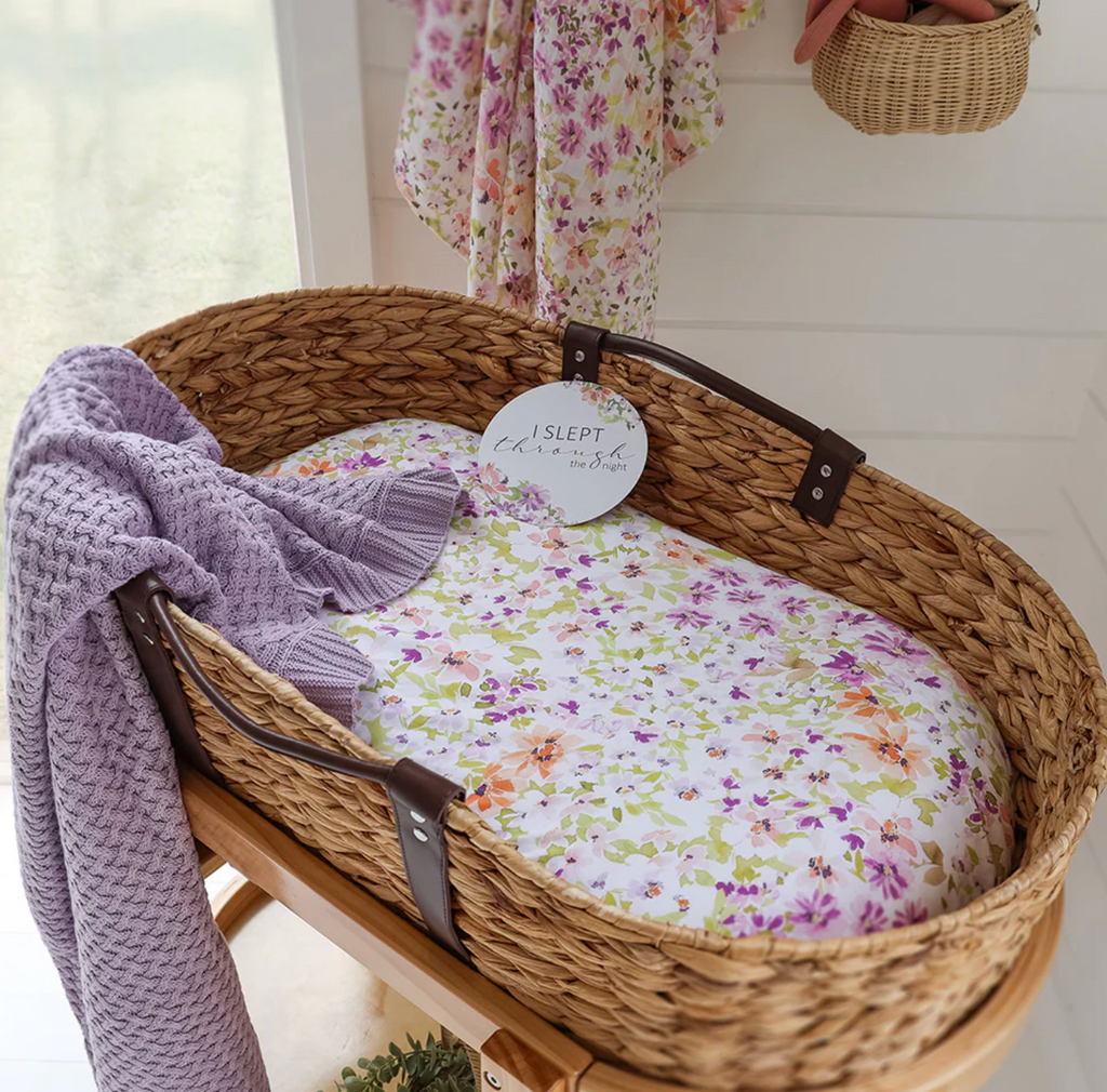 Snuggle Hunny Lavender Diamond Knit Organic Baby Blanket