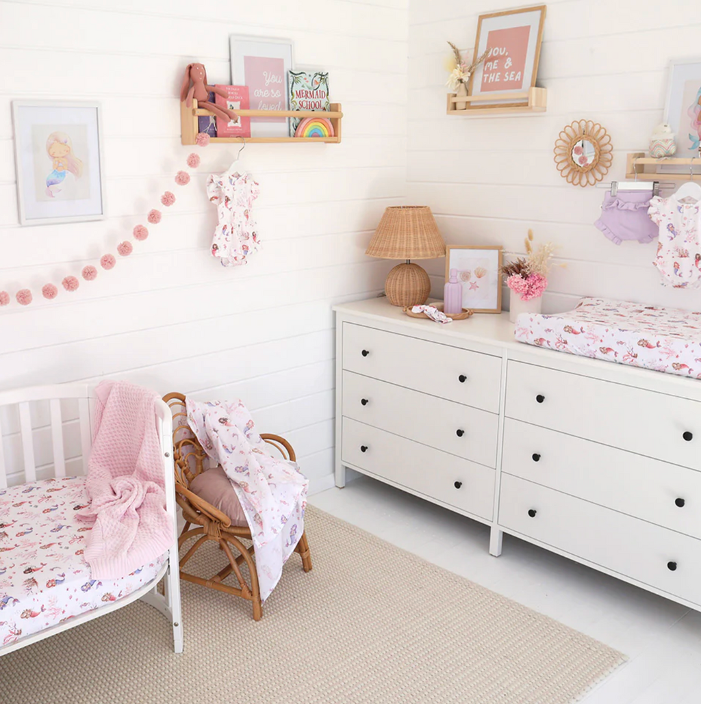 Snuggle Hunny Mermaid Organic Bassinet Sheet / Change Pad Cover