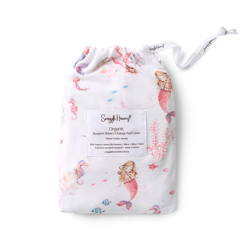 Snuggle Hunny Mermaid Organic Bassinet Sheet / Change Pad Cover