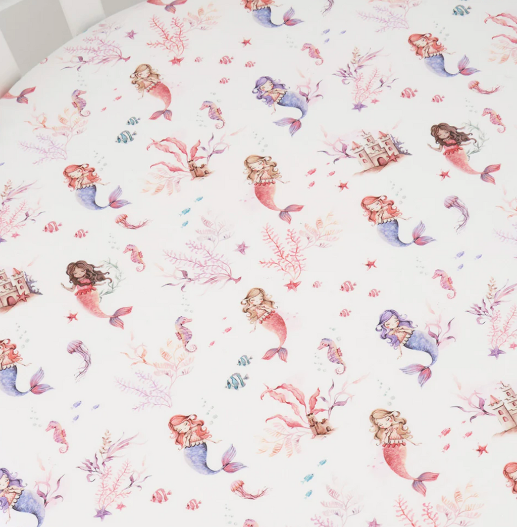 Snuggle Hunny Mermaid Organic Fitted Cot Sheet