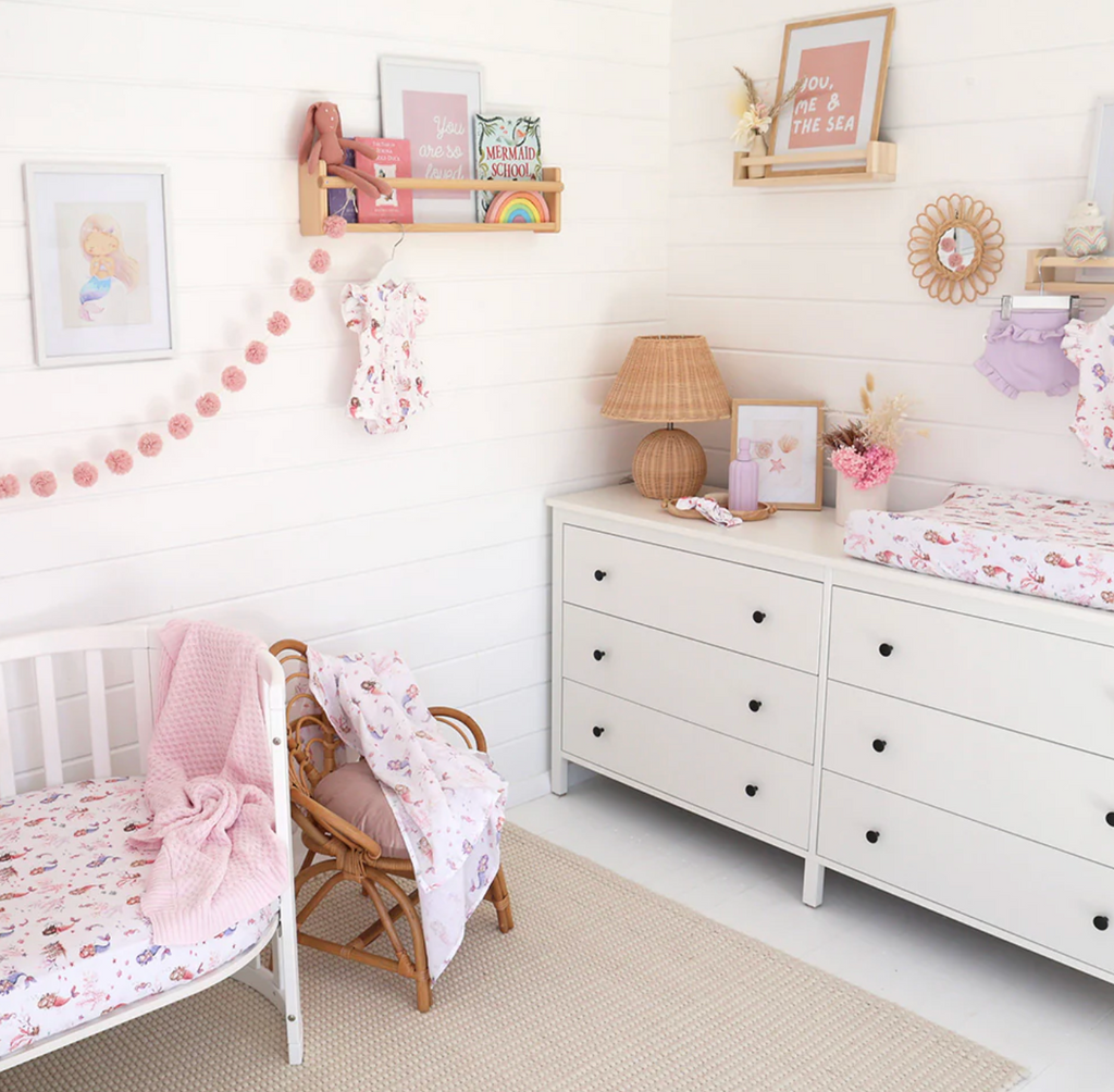 Snuggle Hunny Mermaid Organic Fitted Cot Sheet