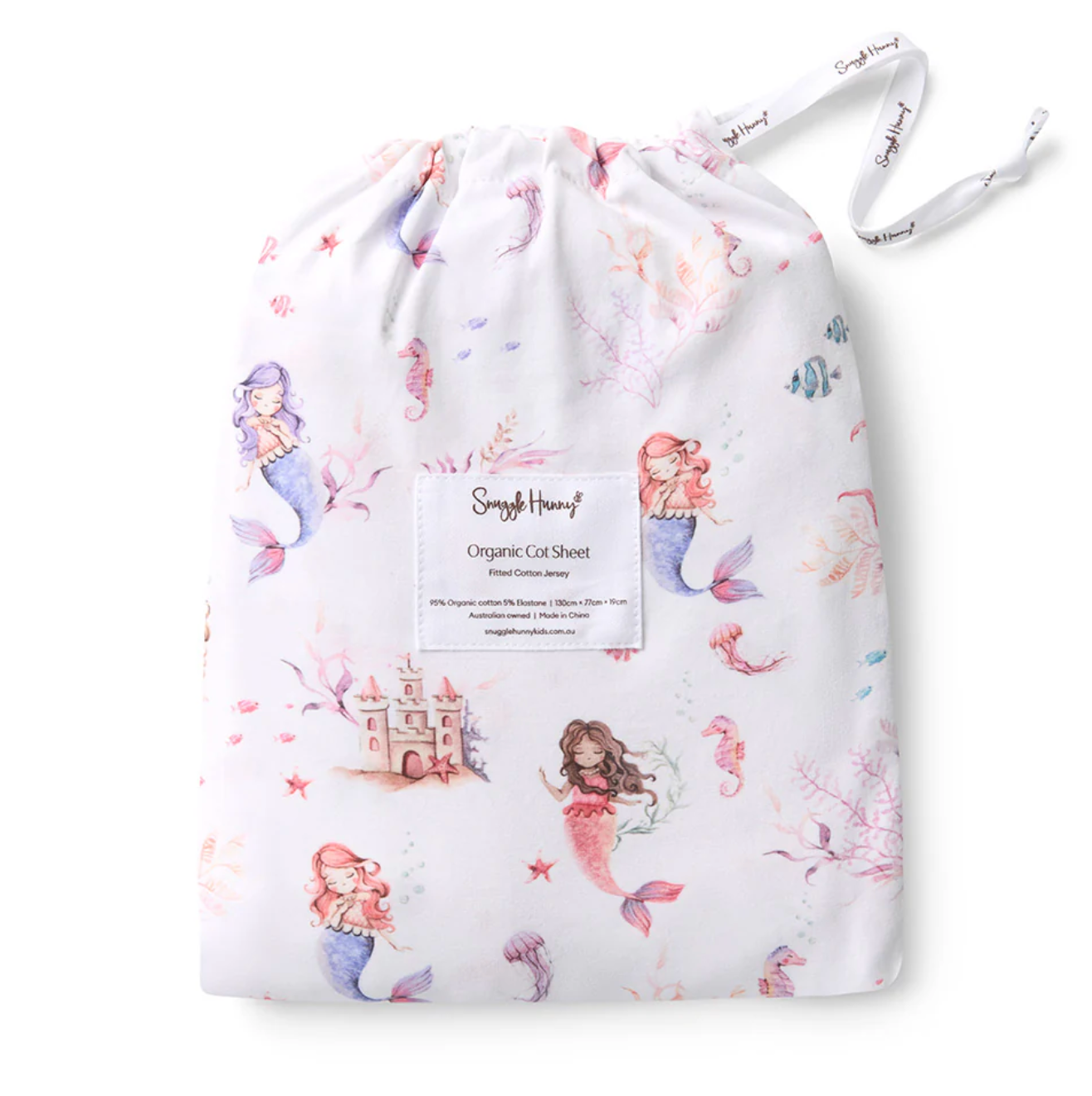 Snuggle Hunny Mermaid Organic Fitted Cot Sheet