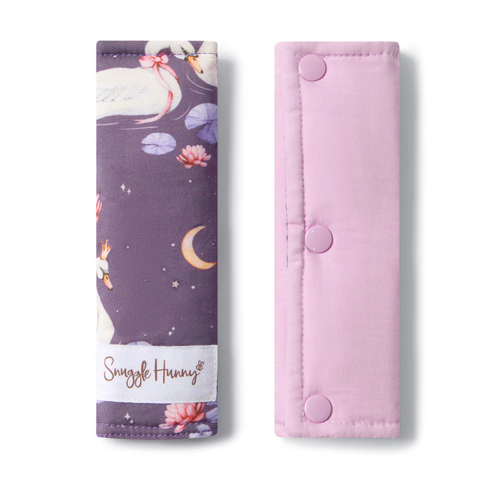 Snuggle Hunny Midnight Swan Universal Reversible Pram Strap Covers