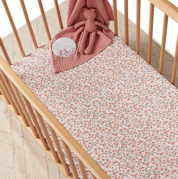 Snuggle Hunny Spring Floral Organic Fitted Cot Sheet