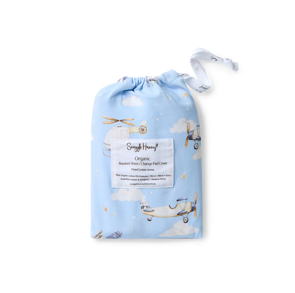 Snuggle Hunny Taking Flight Organic Bassinet Sheet / Change Pad Cover