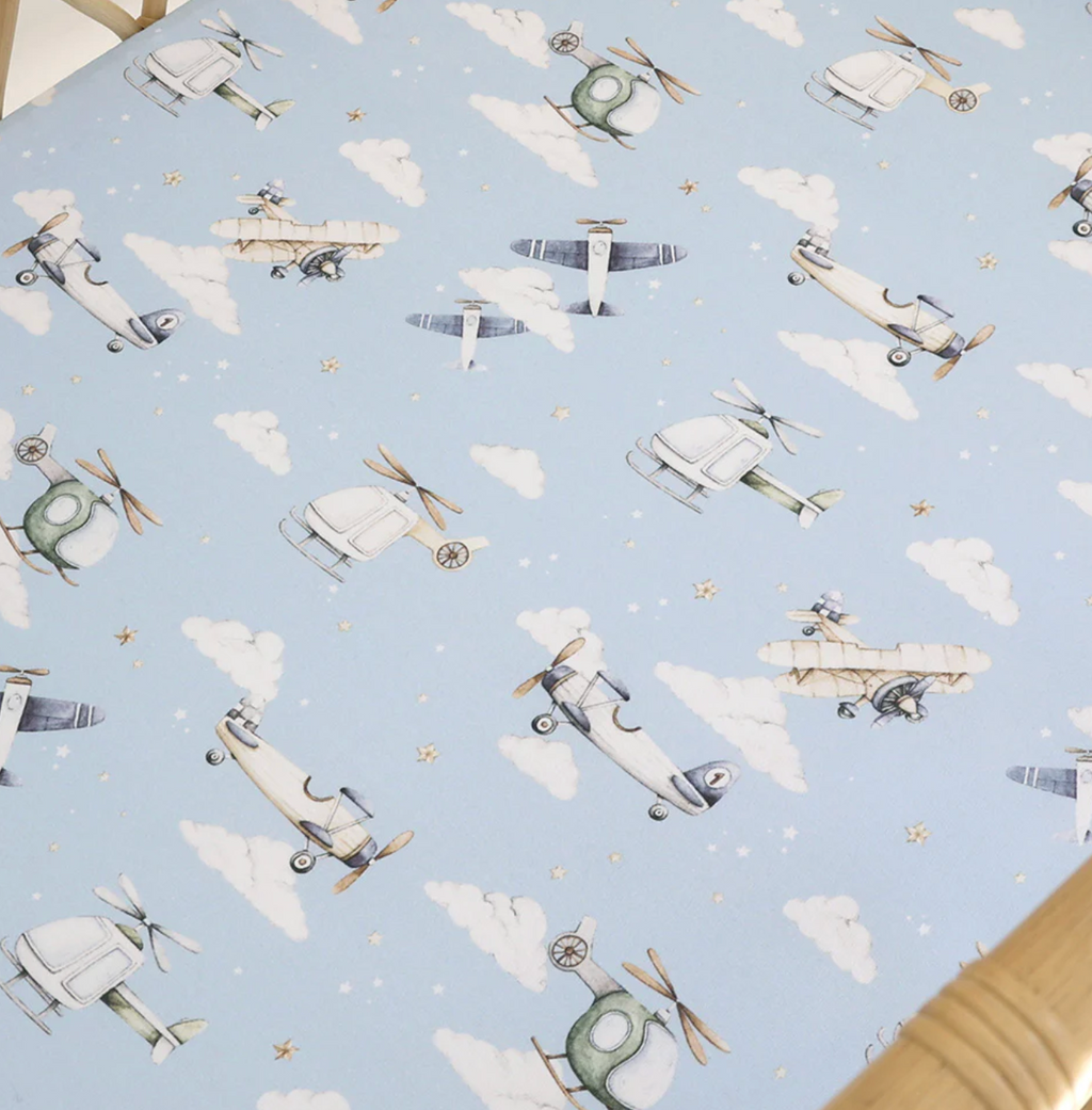 Snuggle Hunny Taking Flight Organic Bassinet Sheet / Change Pad Cover