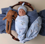 Snuggle Hunny Taking Flight Organic Jersey Wrap & Beanie Set