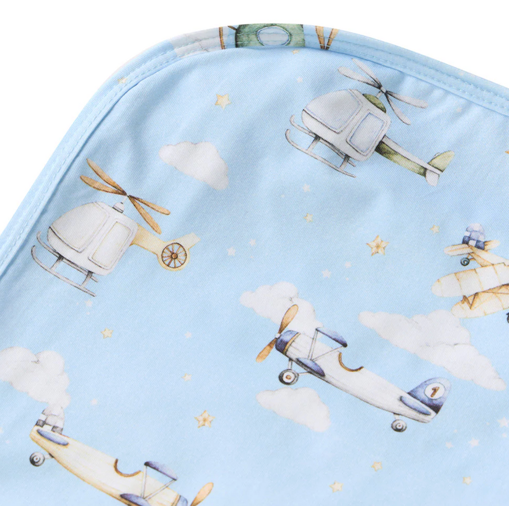 Snuggle Hunny Taking Flight Organic Jersey Wrap & Beanie Set