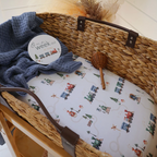 Snuggle Hunny Trains Organic Bassinet Sheet / Change Pad Cover