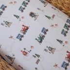 Snuggle Hunny Trains Organic Bassinet Sheet / Change Pad Cover