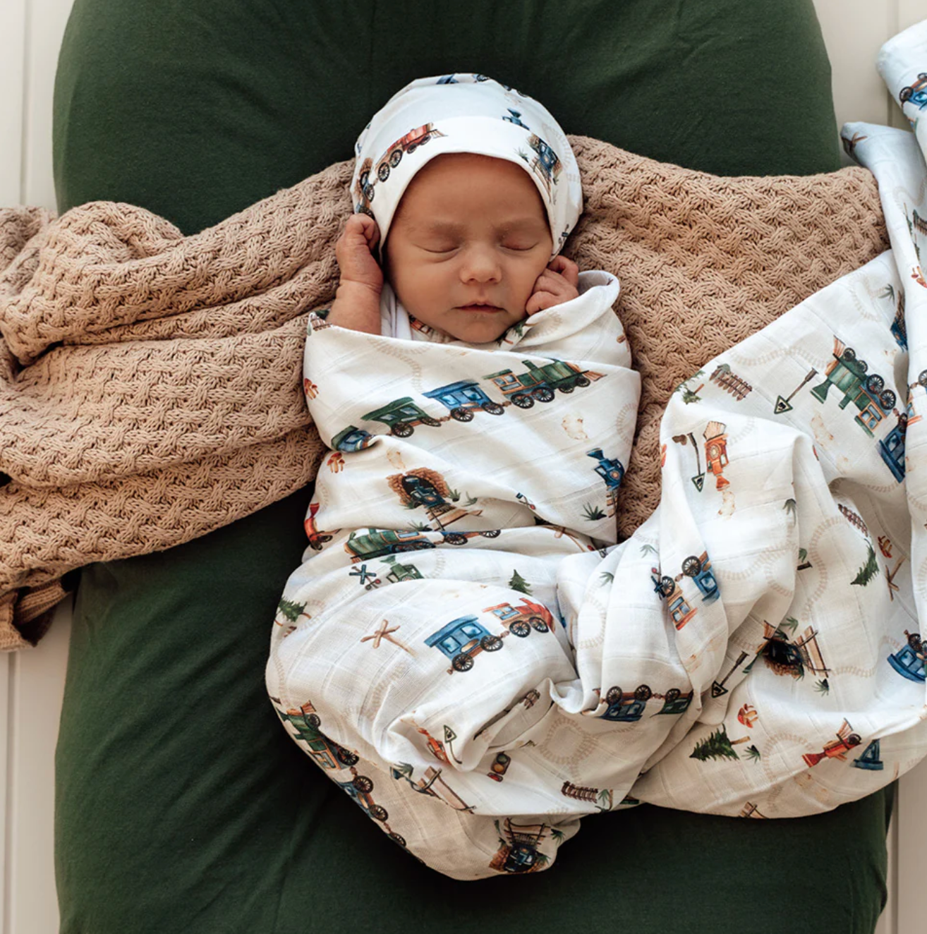 Snuggle Hunny Trains Organic Muslin Wrap