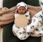 Snuggle Hunny Trains Organic Muslin Wrap