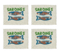 Coast to Coast Sardines Set of 4 Beaded Coasters