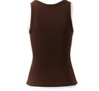 Ceres Life Skylar Layer Rib Tank Choc & White