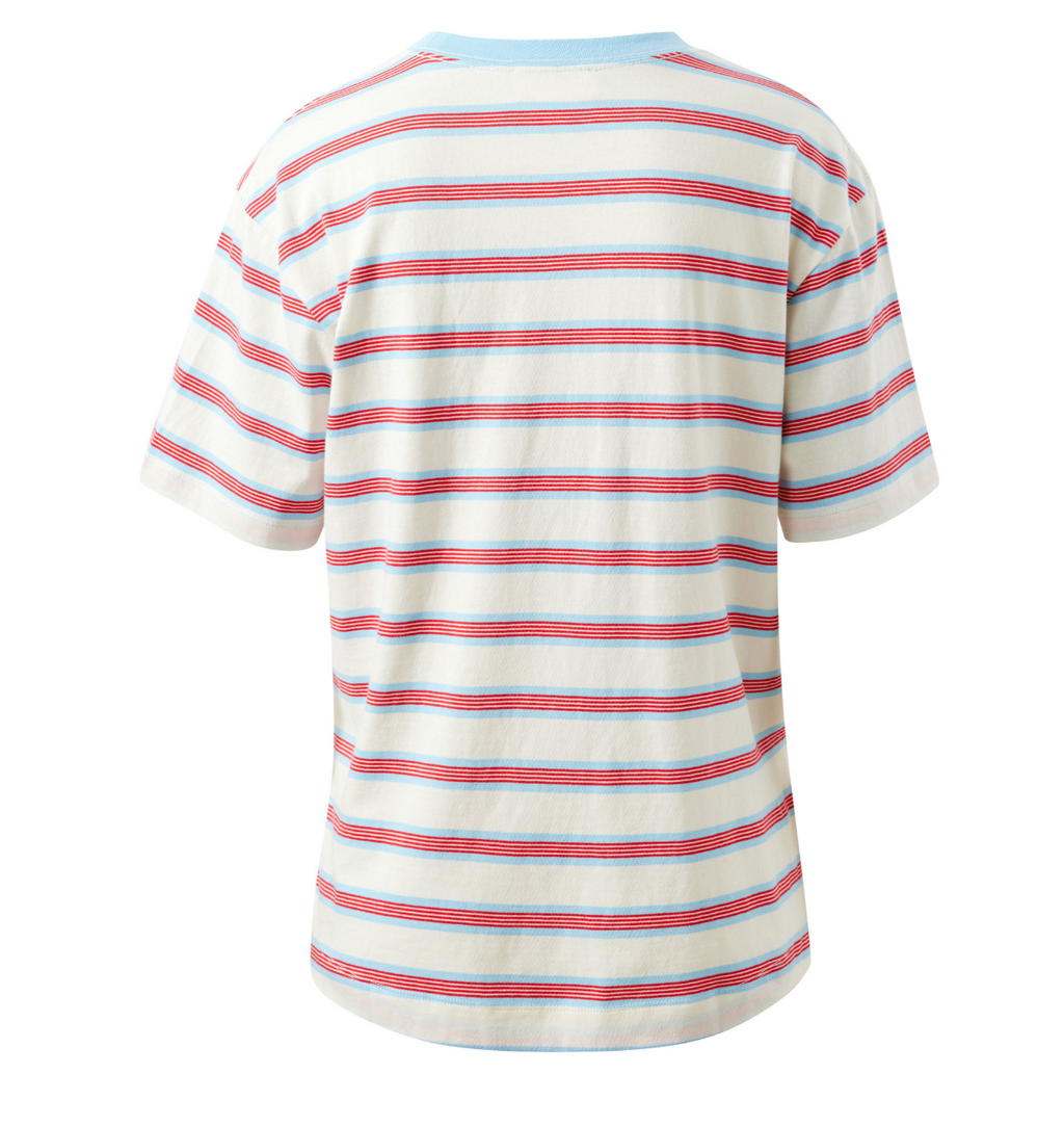 Ceres Life Stevie Slouchy Milk Fresh, Blue & Red Stripe Tee