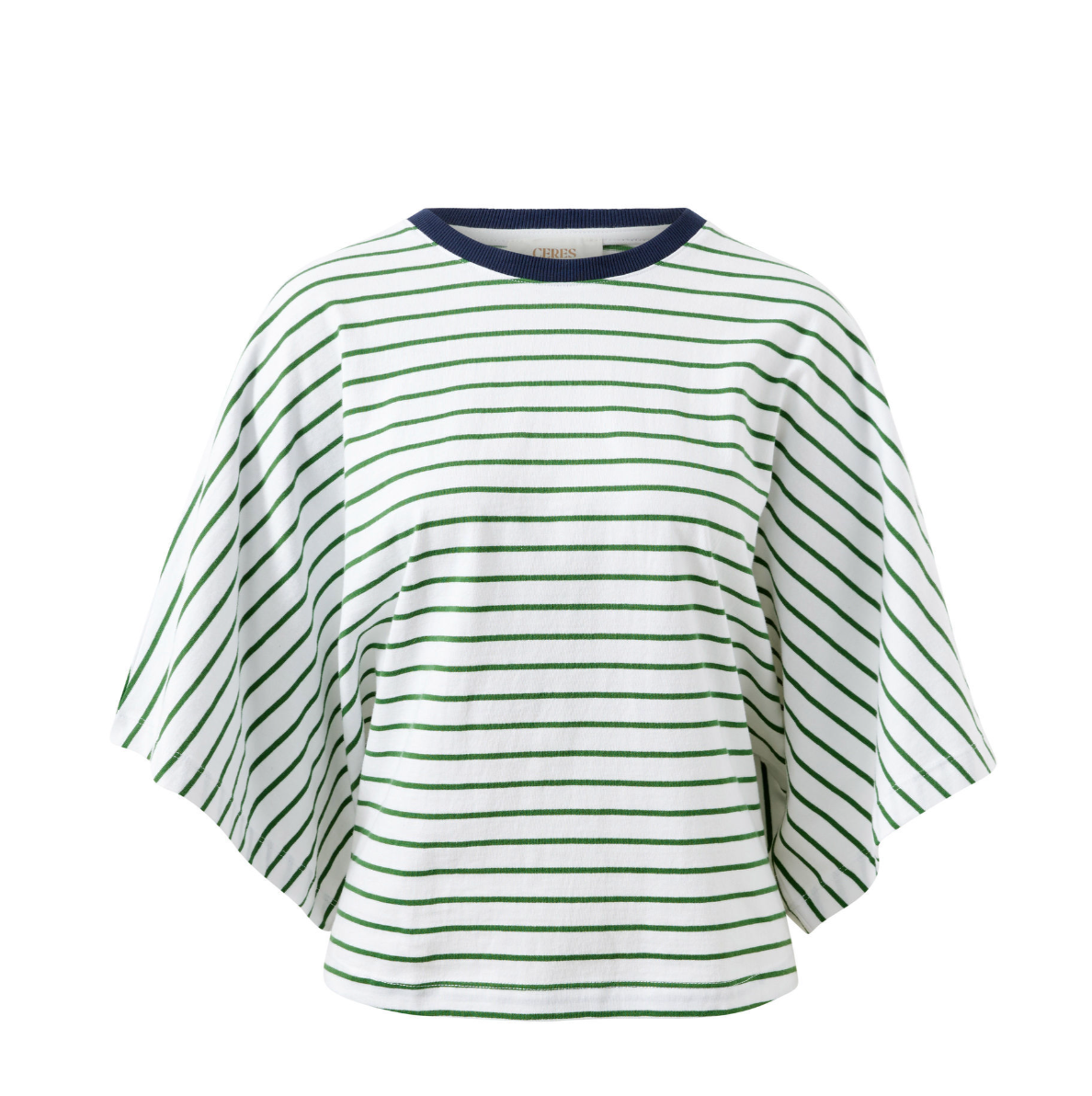 Ceres Life Lucy Relaxed Basil & White Stripe Tee