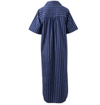 Ceres Life Samara Midi Shirt Dress Prussian Blue Stripe