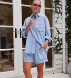 Ceres Life Mila Fresh Blue & Red Stripe Short