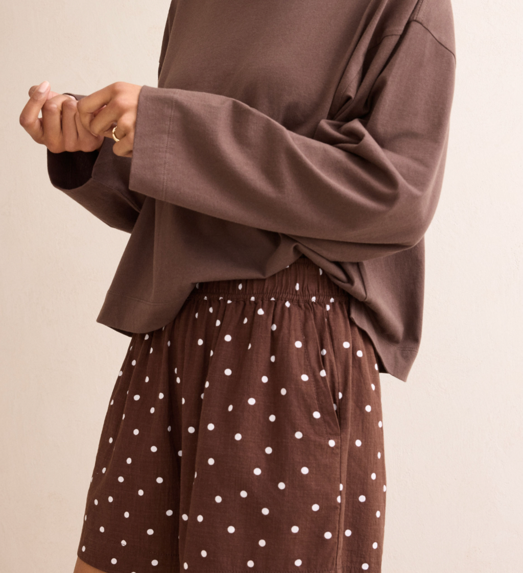 Ceres Life Mila Choc Scattered Spot Shorts