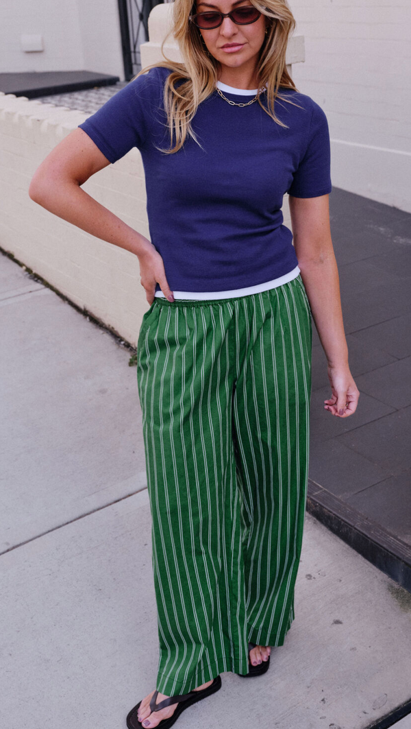 Ceres Life The Lounge Basil Stripe Pants