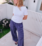 Ceres Life The Lounge Prussian Blue Stripe Pants