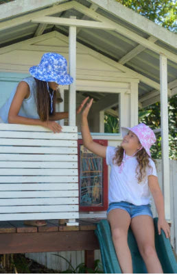 Sundaise Kristen Palm Blue Hat 6-12Y