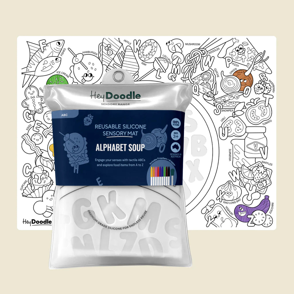 Hey Doodle Alphabet Soup Sensory Colouring & Doodle Mat