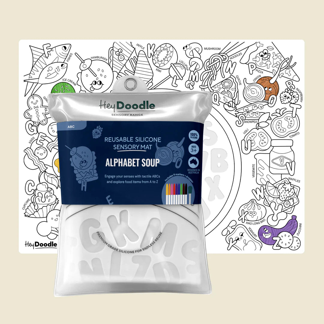 Hey Doodle Alphabet Soup Sensory Colouring & Doodle Mat