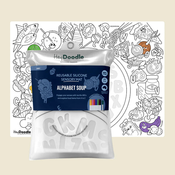 Hey Doodle Alphabet Soup Sensory Colouring & Doodle Mat