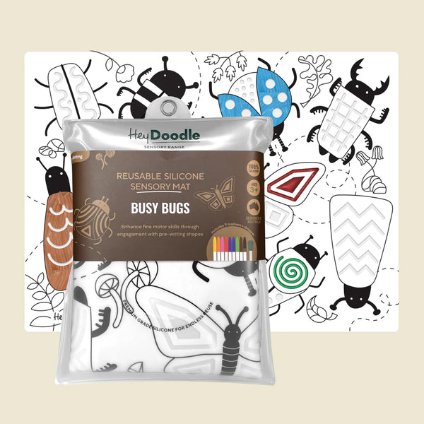 Hey Doodle Busy Bugs Sensory Colouring & Doodle Mat