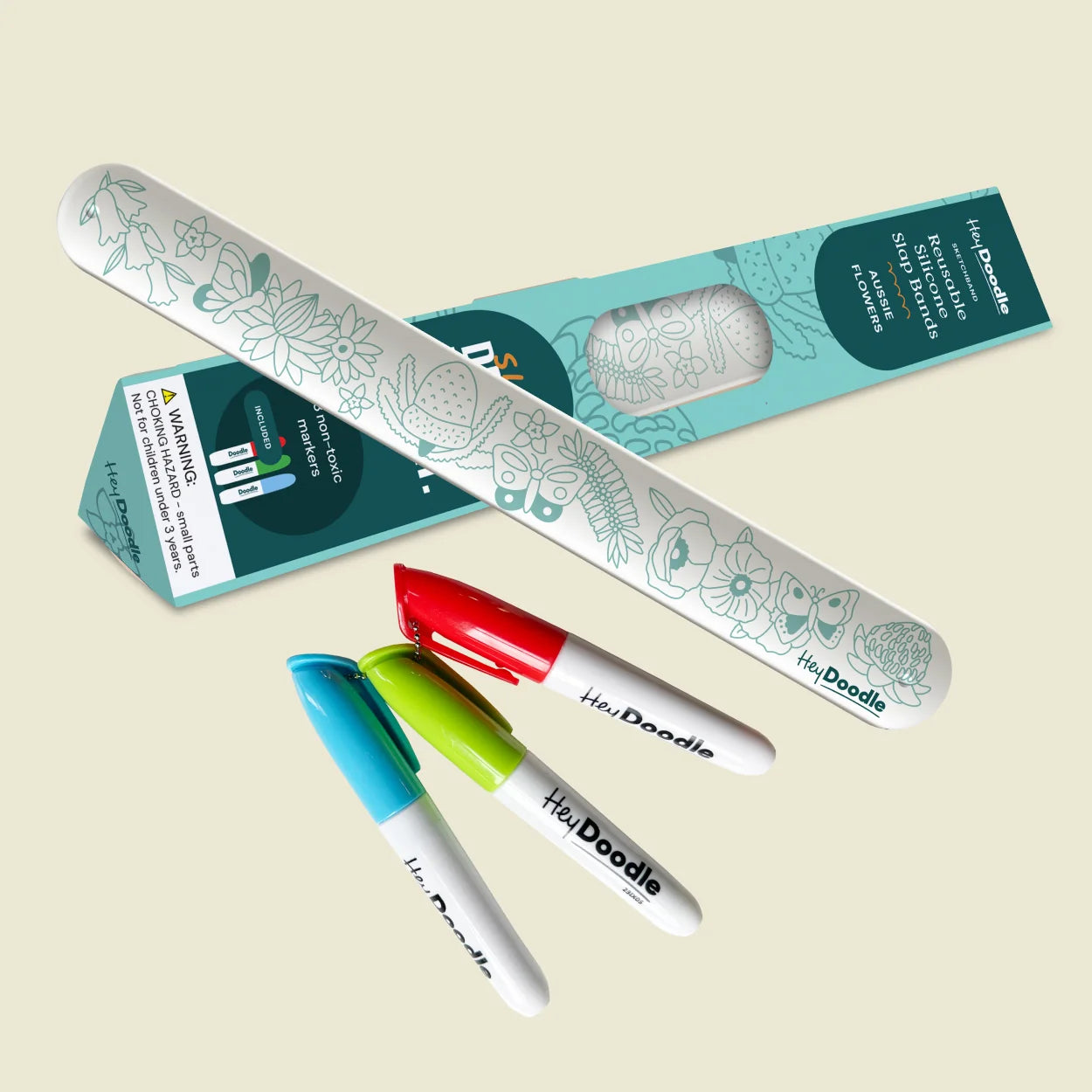 Hey Doodle - Reusable Colouring & Doodle Slap Bracelet - Assorted