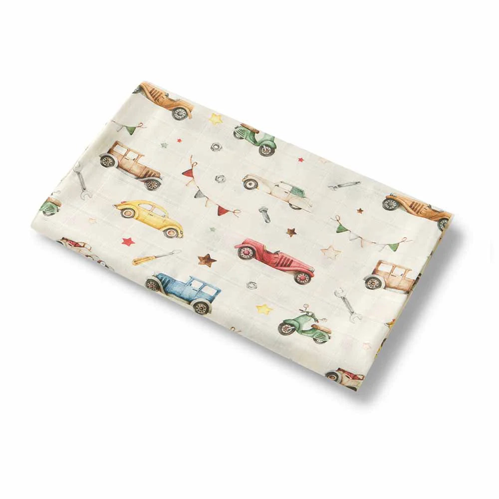 Snuggle Hunny Vintage Cars Muslin Wrap