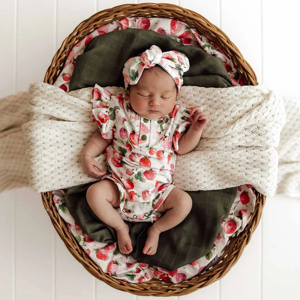 Snuggle Hunny Strawberry Short Sleeve Organic Bodysuit