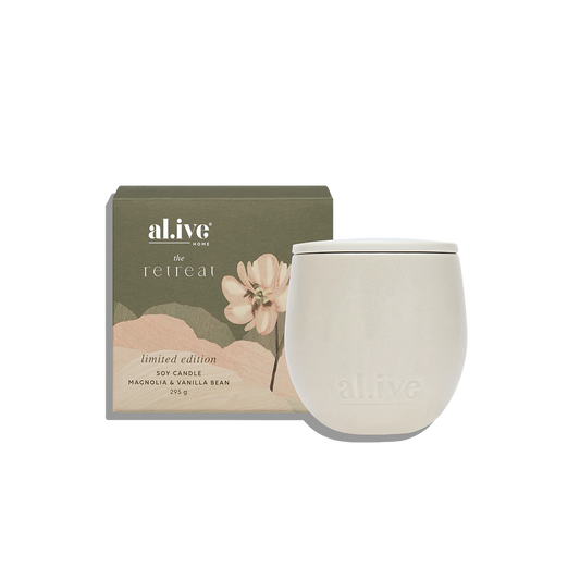 Al.ive Body The Retreat Magnolia & Vanilla Bean Soy Candle