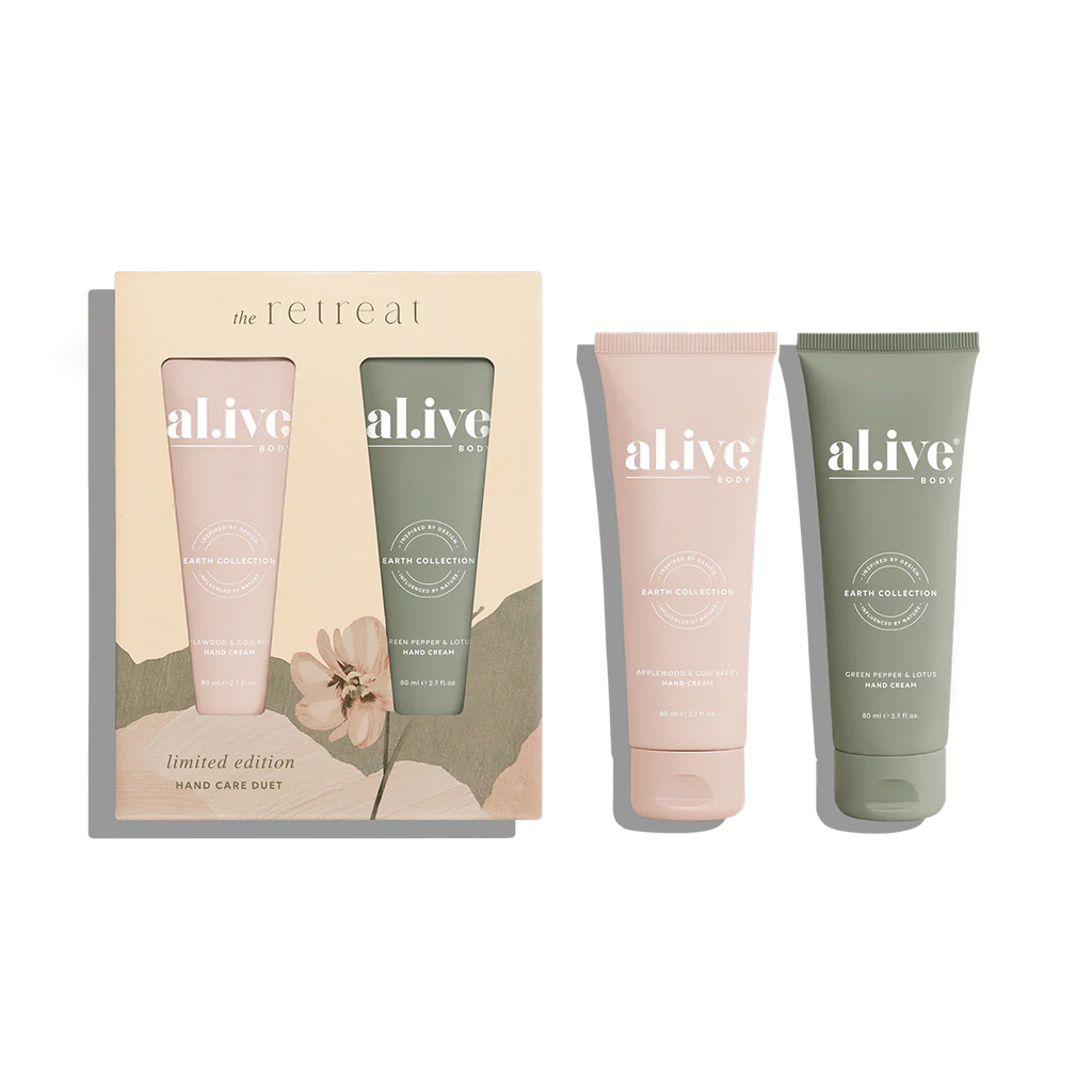Al.ive Body The Retreat Hand Care Duet - Applewood & Goji Berry + Green Pepper & Lotus