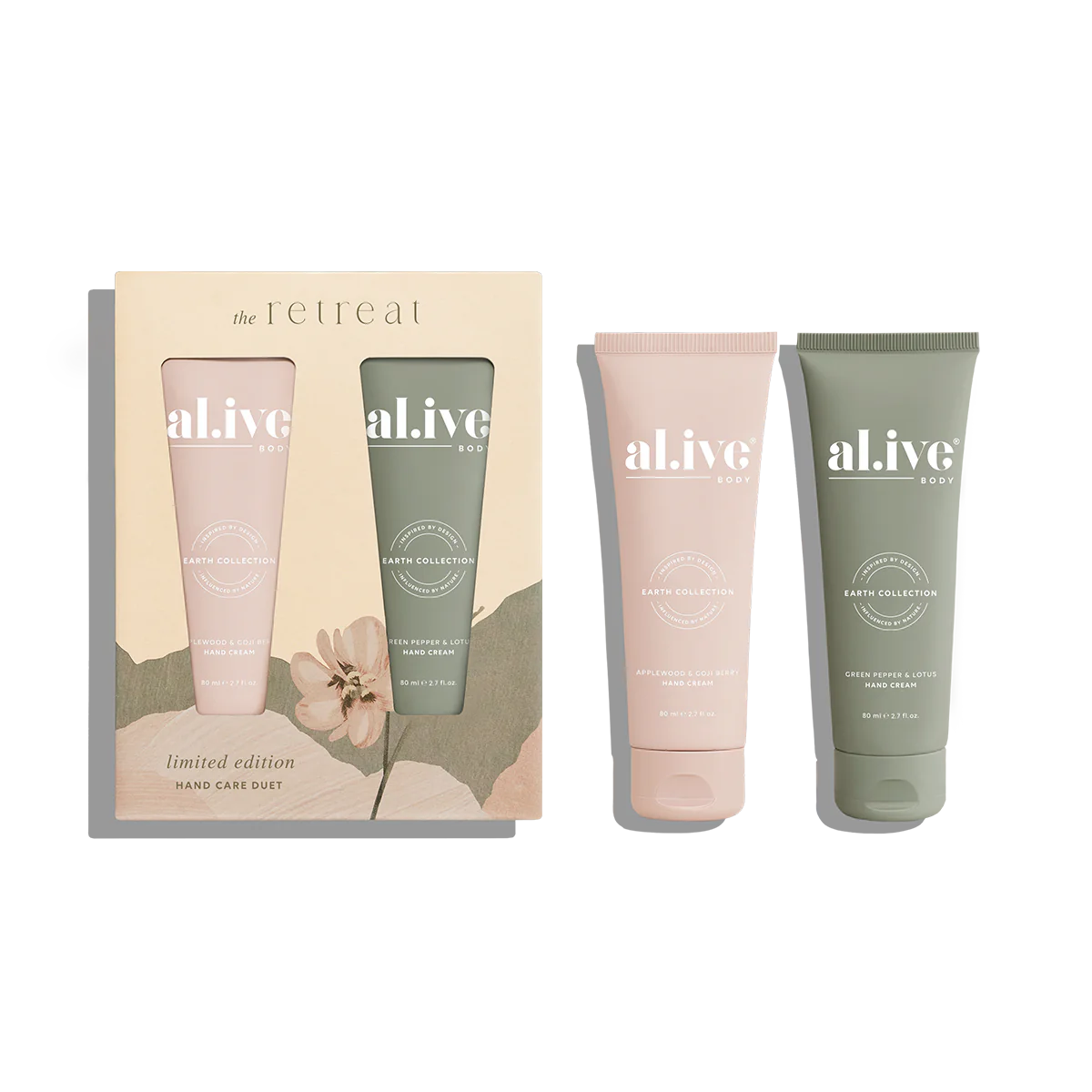 Al.ive Body The Retreat Hand Care Duet - Applewood & Goji Berry + Green Pepper & Lotus