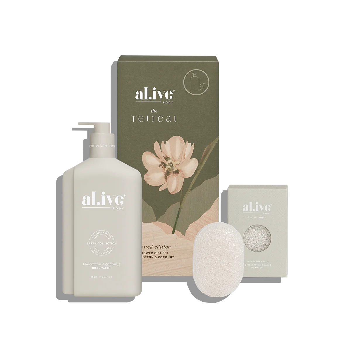 Al.ive Body The Retreat Shower Gift Set - Sea Cotton & Coconut