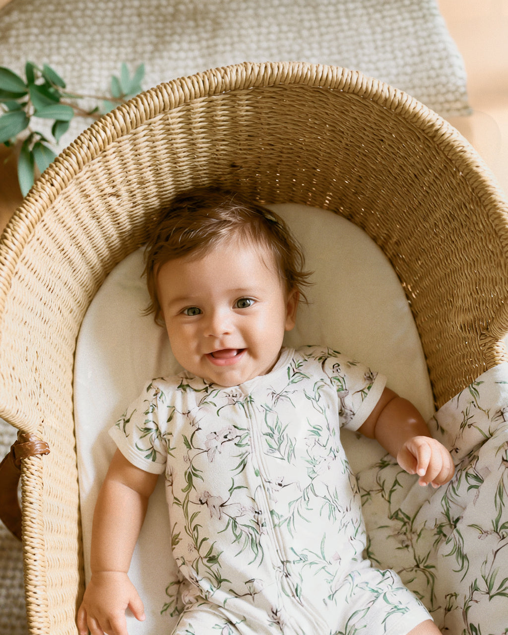 Bebe Taylor Organic Short Sleeve Zip Romper