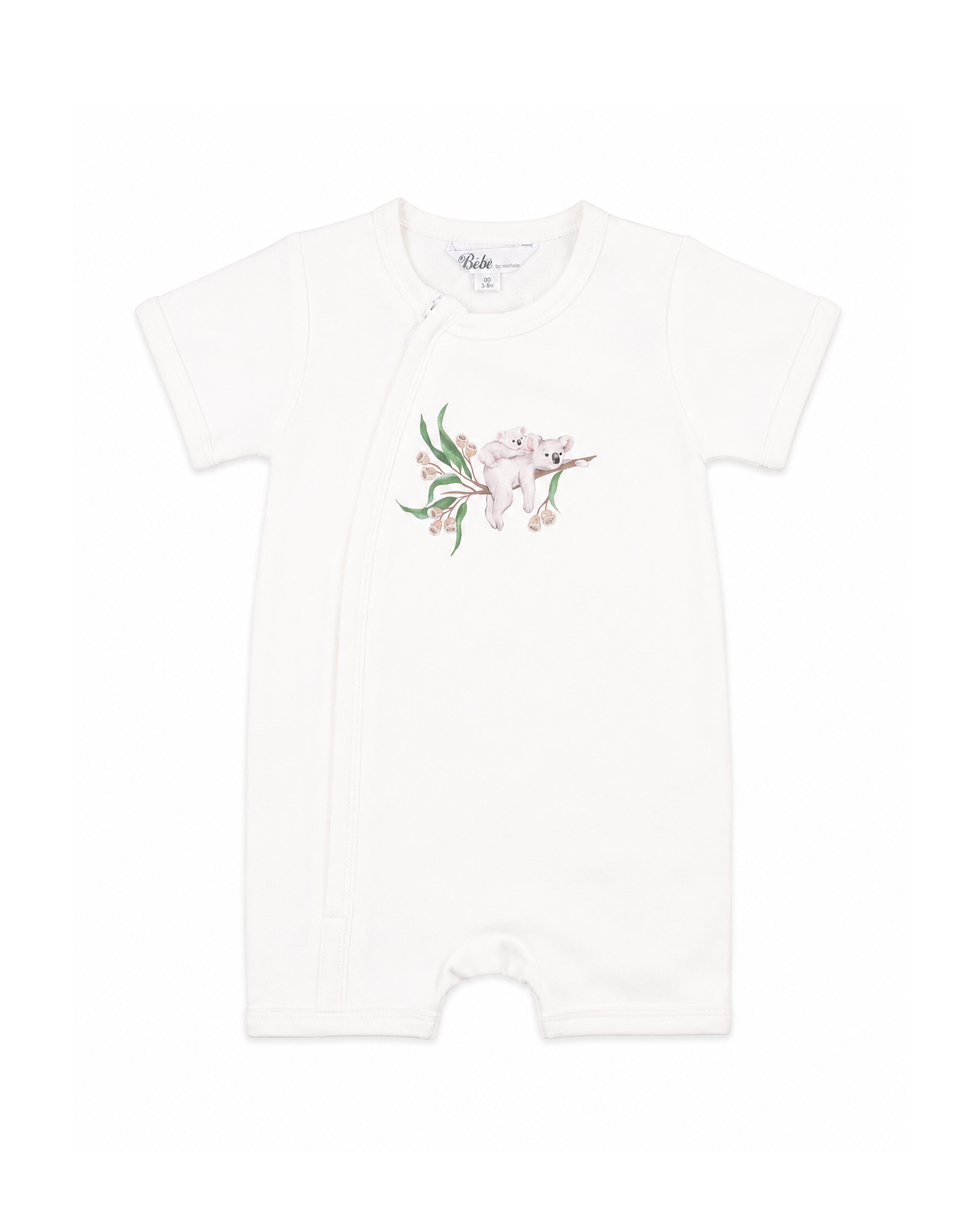 Bebe Taylor Organic Short Sleeve Koala Zip Romper