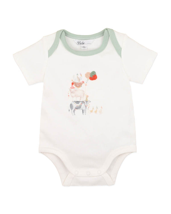 Bebe Scout Organic Animal Stack Bodysuit