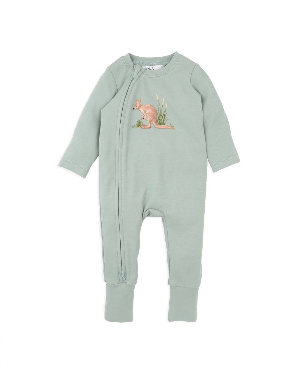 Bebe Charlie Kangaroo Organic LS Zipsuit