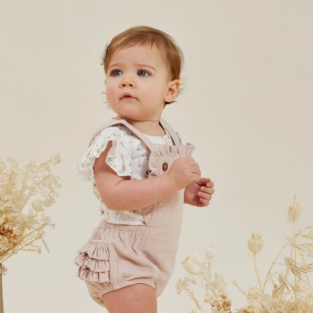 Aster & Oak - Pink Corduroy Playsuit