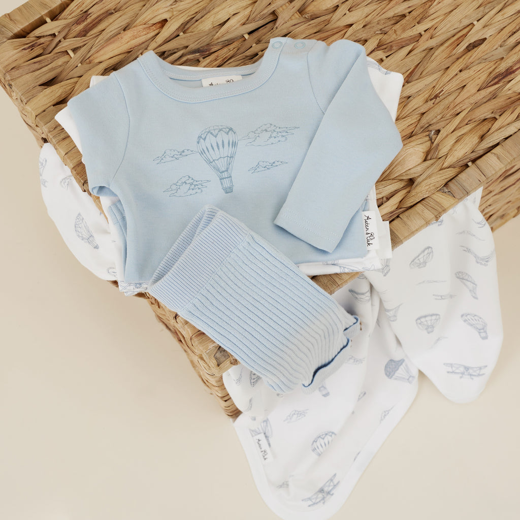 Aster & Oak Air Balloon Print Onesie