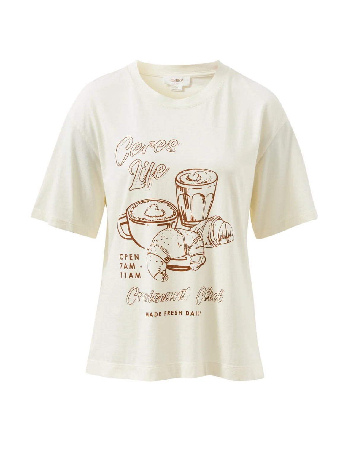 Ceres Life Stevie Slouchy Tee in Milk & Croissant
