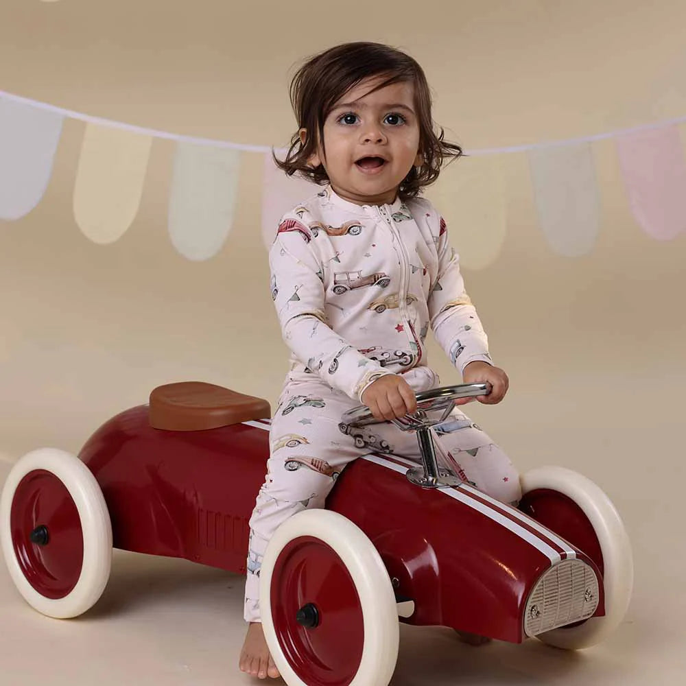 Snuggle Hunny Vintage Cars Organic Snugglesuit Convertible Romper